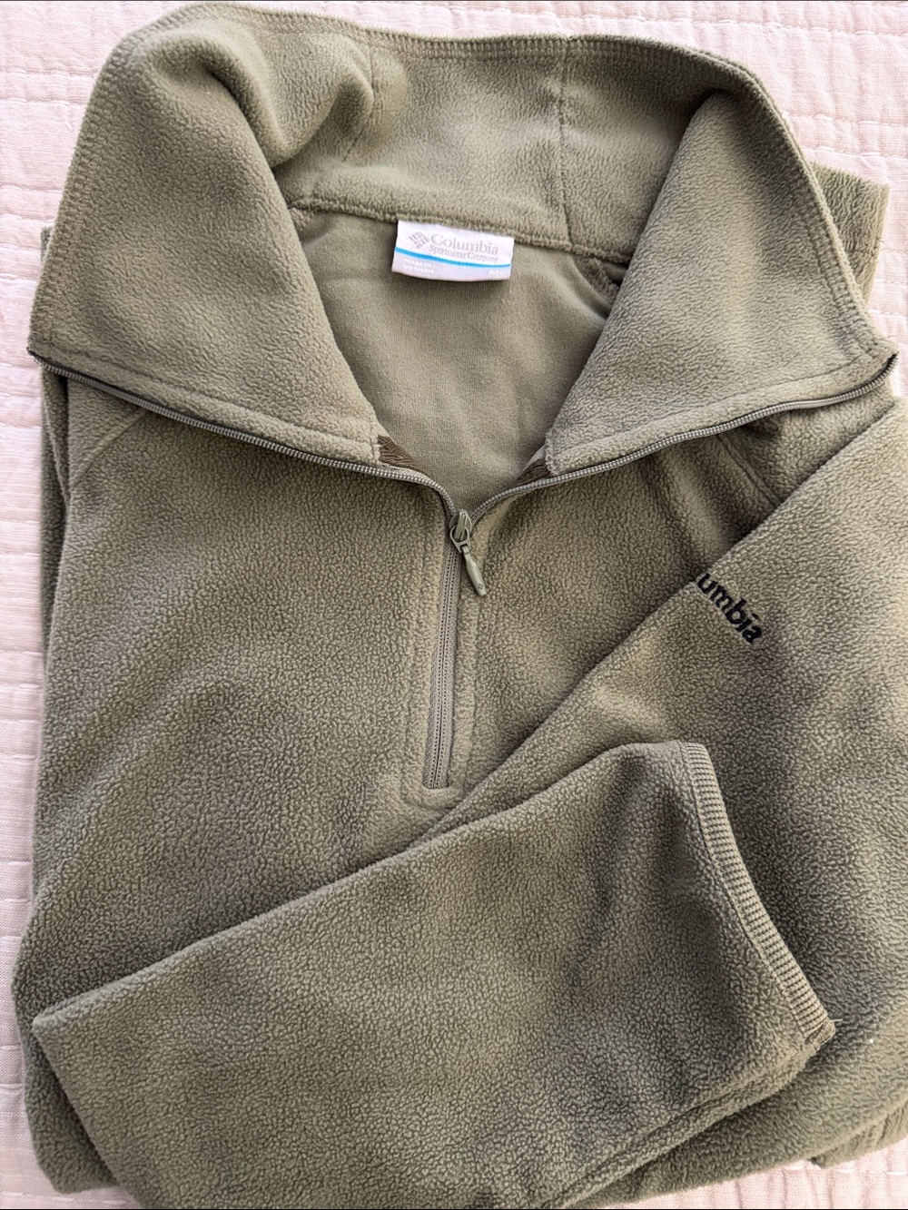 Columbia Olive Green Half-Zip Fleece Pullover
